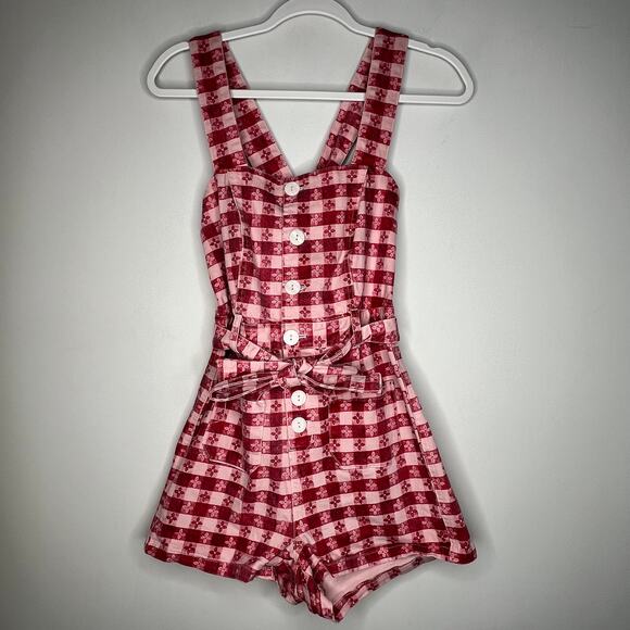 Rachel Antonoff Daisy Gingham Tablecloth Romper Size 2 - Picture 2 of 8